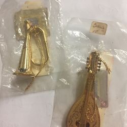 2) Brass Instrument Christmas Ornaments