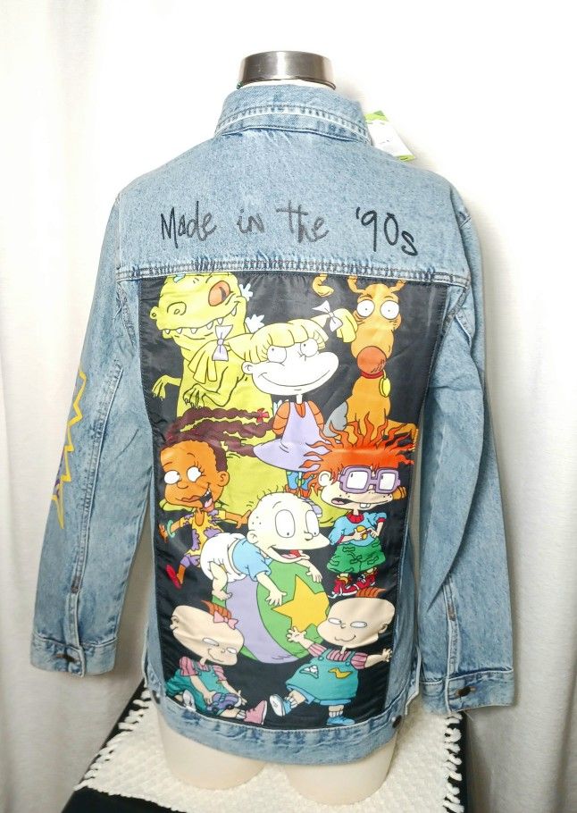 Nickelodeon NWT Rugrats Retro Unisex Denim Jean Jacket Lt Blue