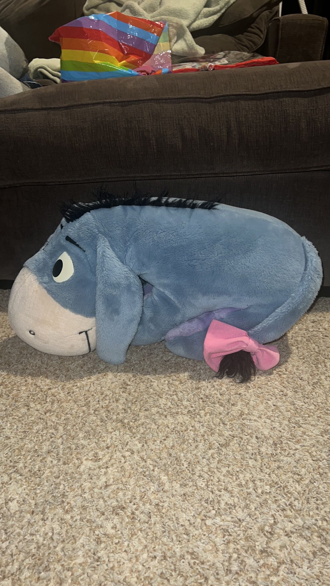 Mattel Jumbo 24” Eeyore Plush Winnie the Pooh Big Giant Large Detachable Tail. Hair is a lil matted on top see pics 