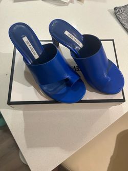 Steve Madden Valentin Blue Leather heeled sandals Size 6.5