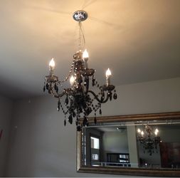Black Acrylic 4-Light Chandelier
