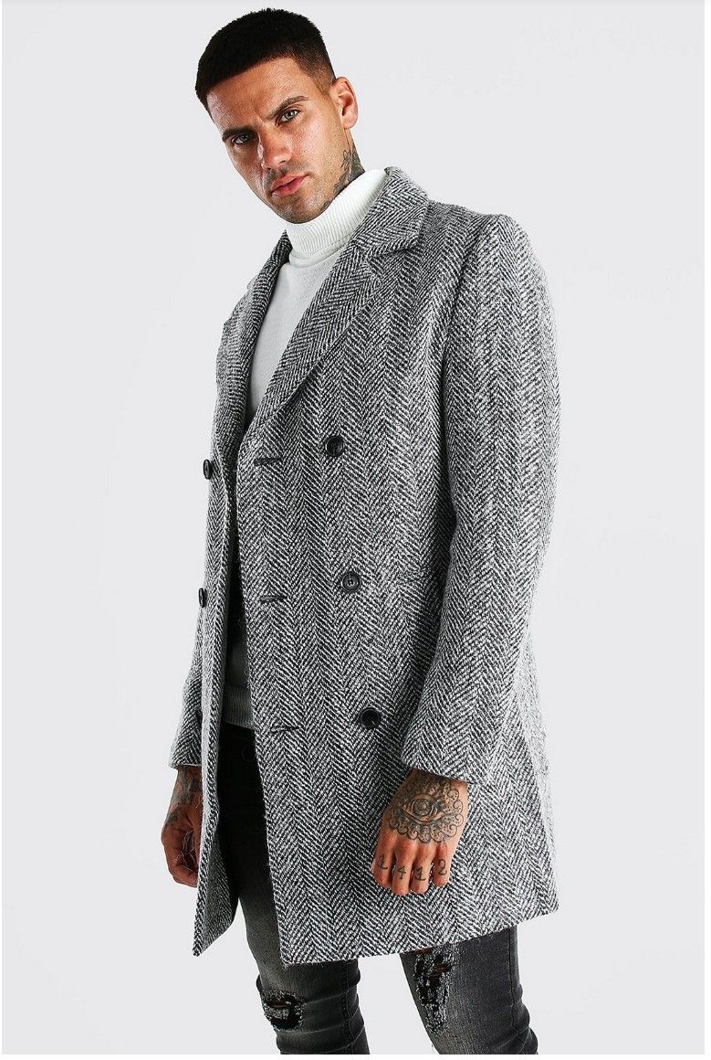 Express Men's Overcoat Wool Trench Coat Jacket