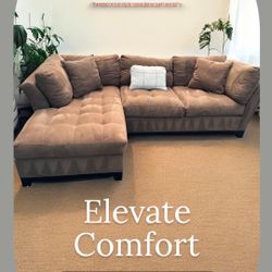 (FREE DELIVERY 🚚) Cindy Crawford  Brown Sectional