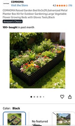 2 Metal raised garden beds black