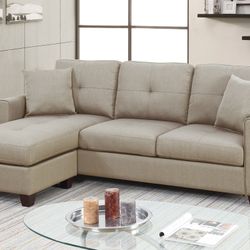 Brand New Beige Sectional Sofa (Pillows Included)