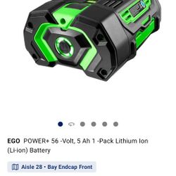 EGO POWER 56v 5ah Battery & 320watts CCharger