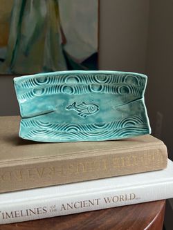 Handcrafted Trinket Dish ( 7” X 4” ) firm on price