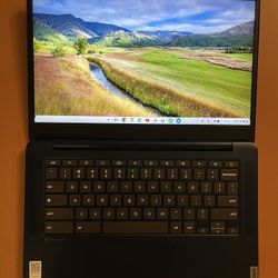 Lenovo - Slim 3 Chromebook 14" FHD Touch-Screen Laptop - MediaTek Kompanio 520 - 4GB Memory - 64GB eMMC - Abyss Blue