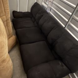 Black Soft Plush Couch