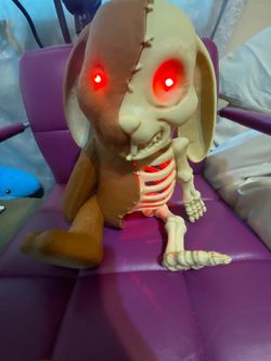 Creepy Skeleton Bunny Figure with LED Eyes