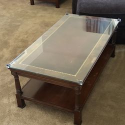 Wood & glass top Coffee Table & End Table