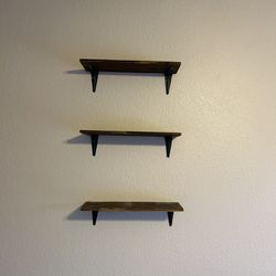 3 Hanging Wooden Shelves