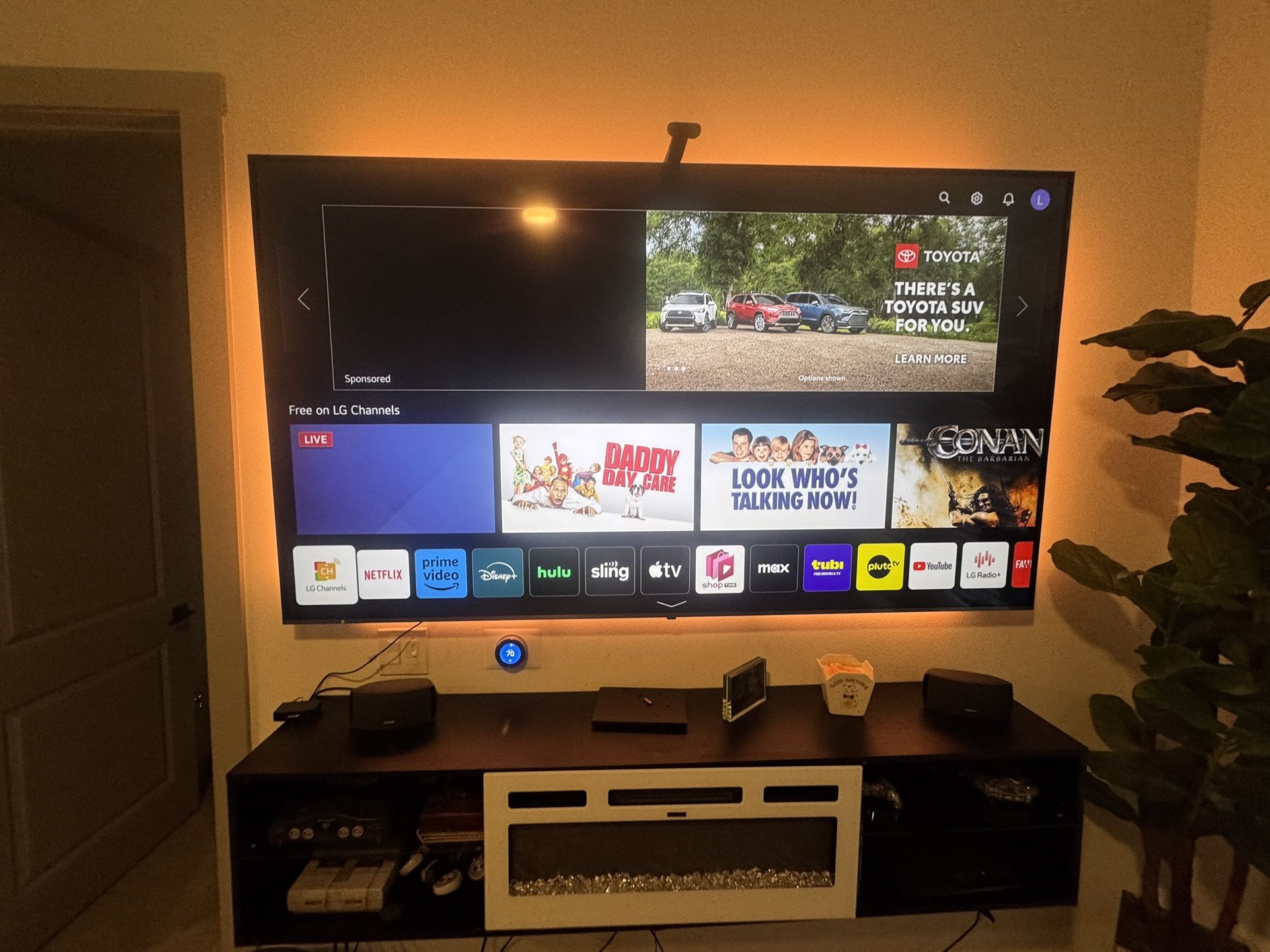 Large 86” LG 120hz TV