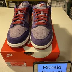 Nike Dunk Low Plum Sz 10 $130 Obo Mind, Jordan, Travis Scott, Black Cat, Undefeated