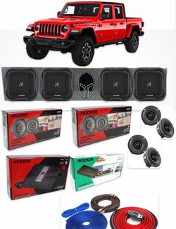 JEEP GLADIATOR FULL BASS AND VOICE PACKAGE KICKER AUDIO LOUD SOUND SYDTEM