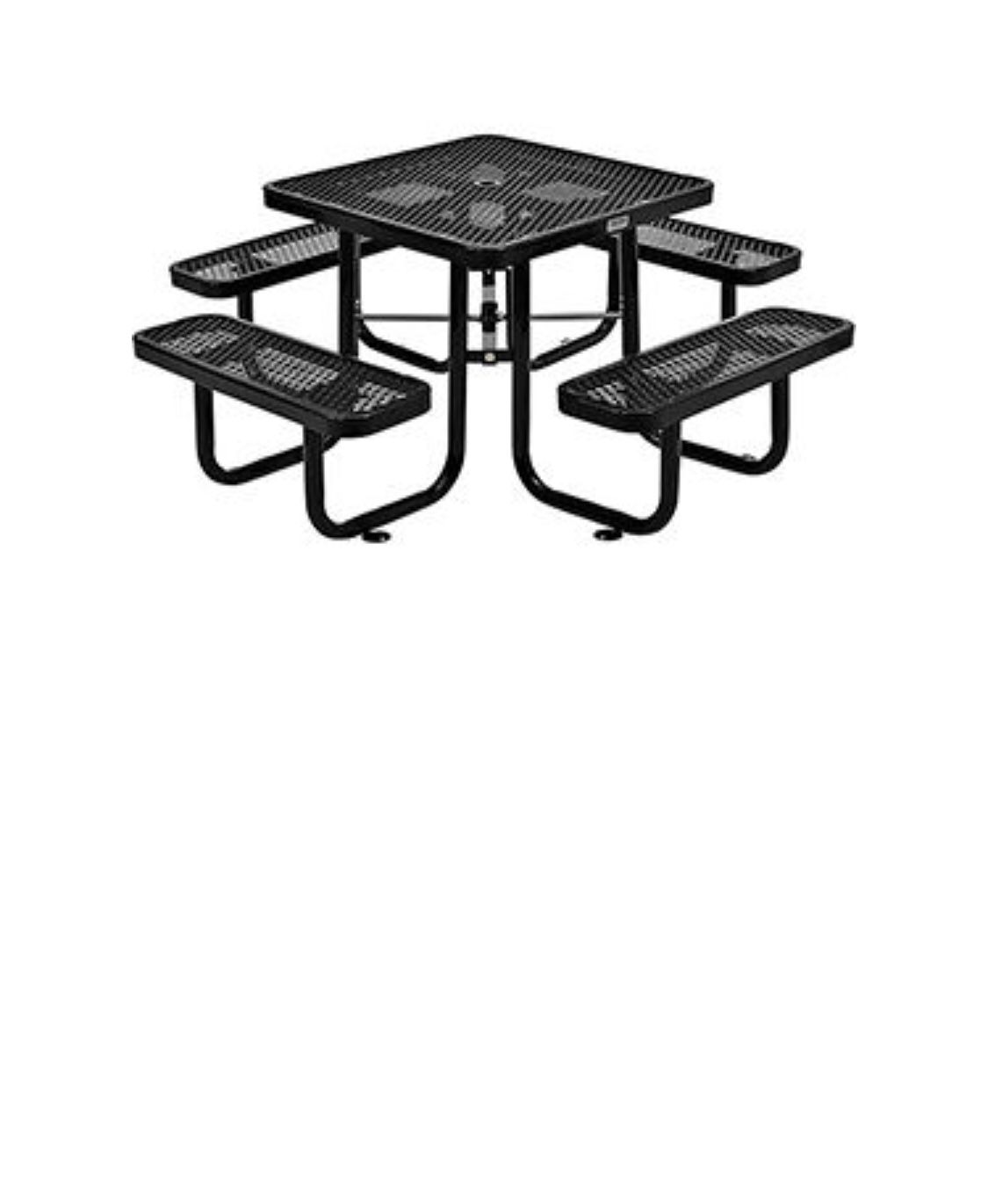 36” Square Expanded metal table and bench Top NEW in box