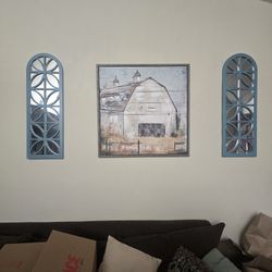 Farm House Wall Picture And Matching Mirrors