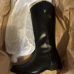 FRYE Melissa Button Inside Zip Black Leather Boots 7.5M
