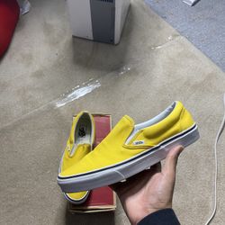 Yellow Slip-on Vans;  Size: M11