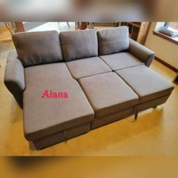 sectional sofa with storage chaise and pull out bed