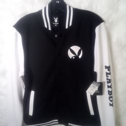 Brand New Playboy Licensed Polyester Button Down Jacket With Two  Extra Pockets Inside Size Medium 