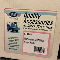 Stainless Steel Headlight Protectors For 97 To 2004 Wrangler