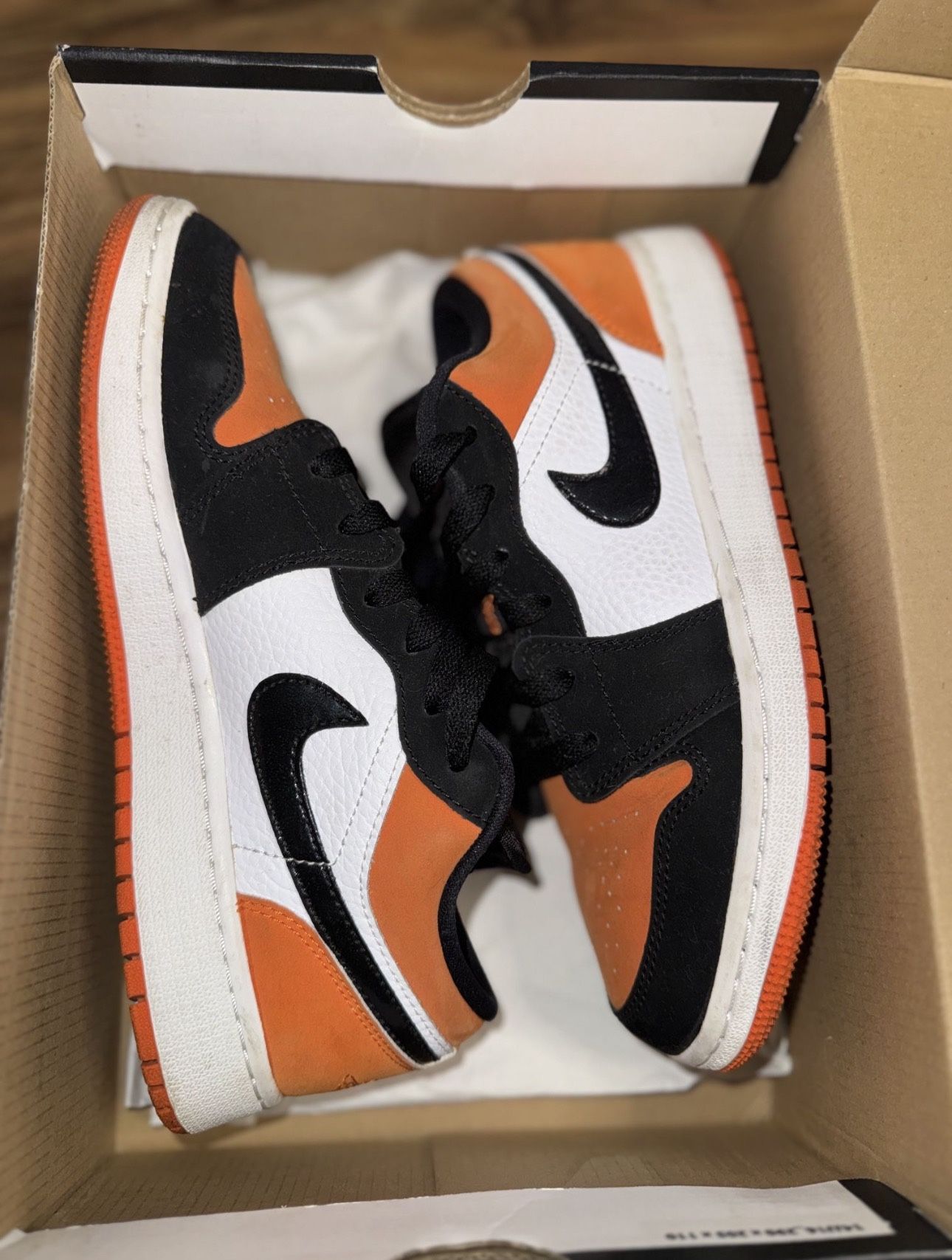 Air Jordan 1 Low Shattered Backboard Orange Black White 