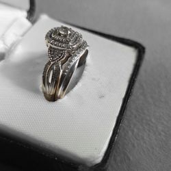 10 KT Multi Gold Engagement And Wedding Band Set