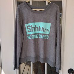 No Boundaries Women's Blue and Grey Sweatshirt Sz XXL