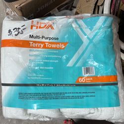 60 pack multi-porpuse Terry Towels 14x17 in