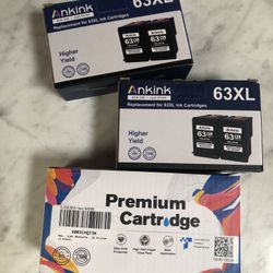 6 Printer Ink Cartridges 63XL Black
