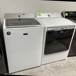 white maytag bravos xl top load washer dryer set