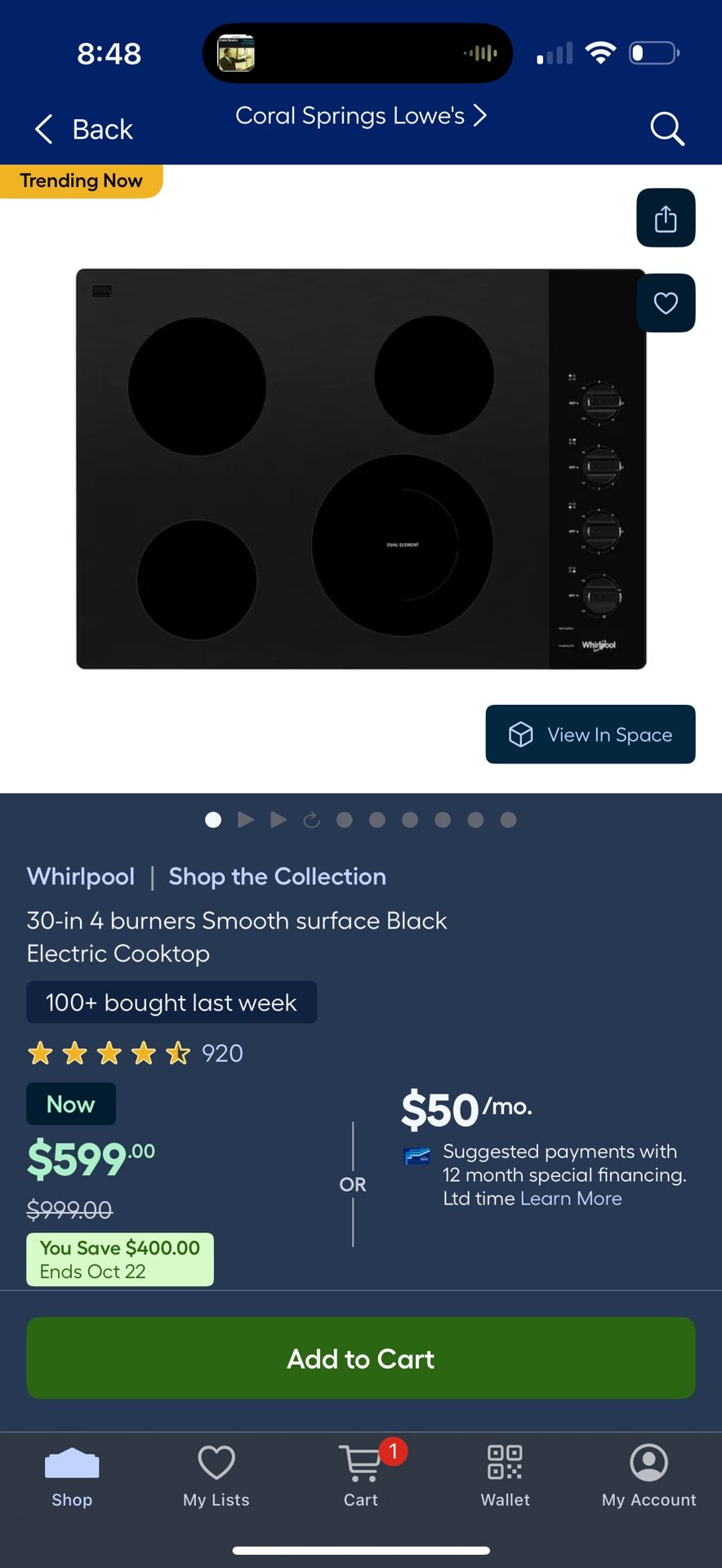 New Glass Cooktop $300