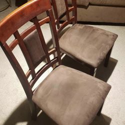 2 Brown Dining Chairs 