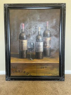 Original Oil on Canvas, Black Ornate Frame 44" by 56"