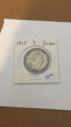 1915-S Barber Half Dollar Silver Coin
