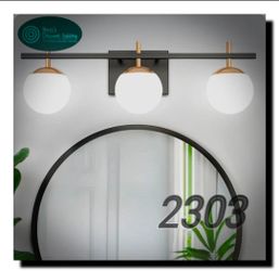 ZSMIHDOH 3-Light Bathroom Vanity Light – Black and Gold Modern Vanity Fixture