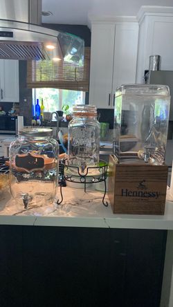 Glass Beverage Dispensers Set of 3