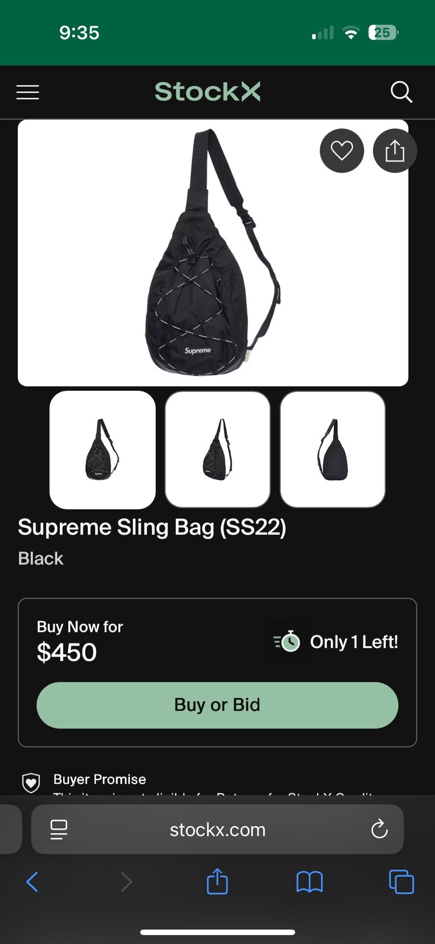 Supreme Sling Bag Black