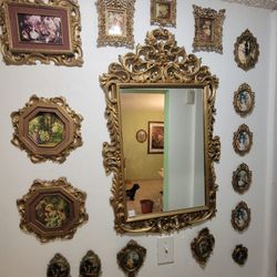 Bundle Of Antique Mirror And Frames As Pictured.