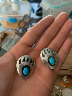Turquoise bear claw earrings