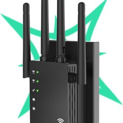 WiFi Extender Signal Booster,  12880 Sq.Ft Long Range, Dual Band 5GHz/2.4GHz 1200Mbps, Simple Installation for Home & Outdoor