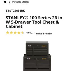 Stanley 100 Series 26 Inch 5 Drawer Tool Chest Cabinet 