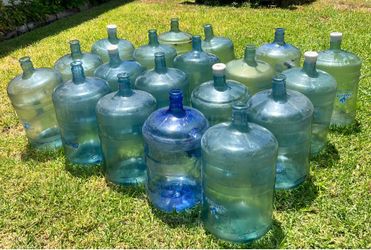 NINETEEN 5 gallon water jugs $10 each or $160 for all of them