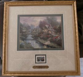 Thomas Kinkade “Lamplight Bridge” Accent Print with Certificate of Authenticity