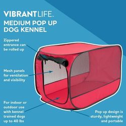New Medium Pop up Dog Kennel for Dogs  up  to 40 Lbs