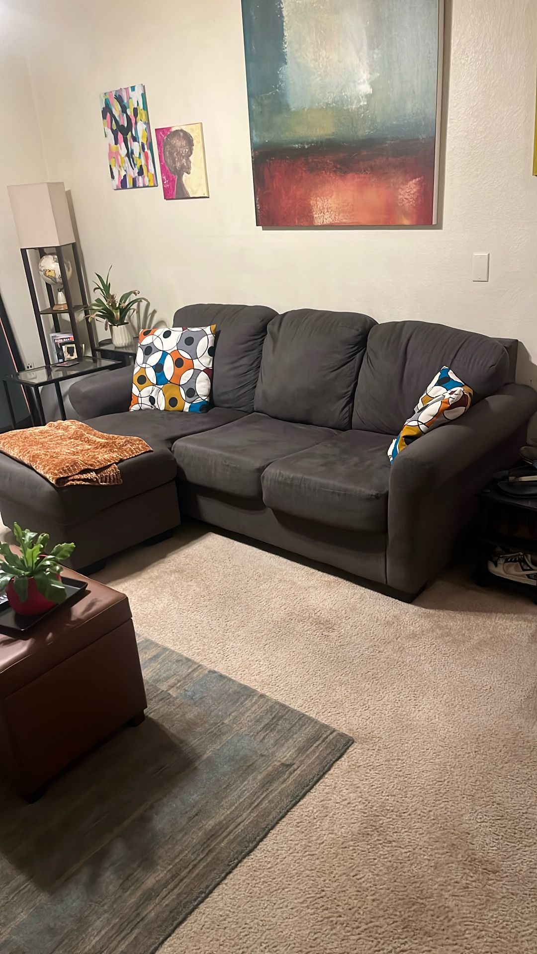 Gray Mini Chaise Sofa