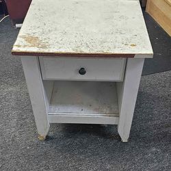 White Wood Nightstand Side Table
