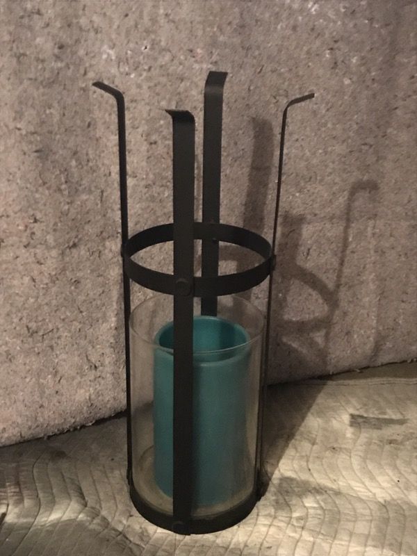 Flameless candle in black holder