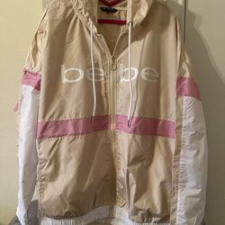 Bebe Plus Size Womens Beige Pink Colorblock Windbreaker Jacket size 3X NEW